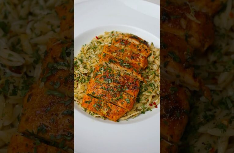 Aglio e Olio Orzo with Paprika Chicken